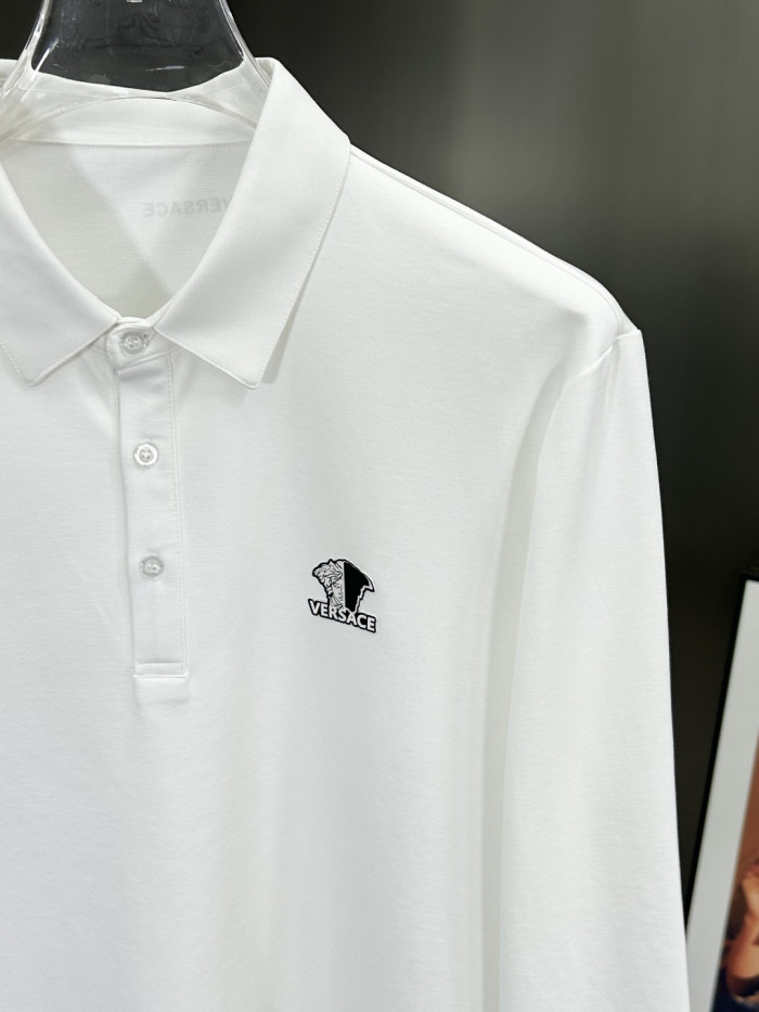 累積売上総額第１位！ ヴェルサーチ 激安偽物 2026SS長袖開襟ポロシャツTシャツ