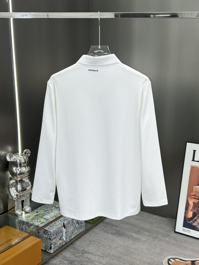 累積売上総額第１位！ ヴェルサーチ 激安偽物 2026SS長袖開襟ポロシャツTシャツ