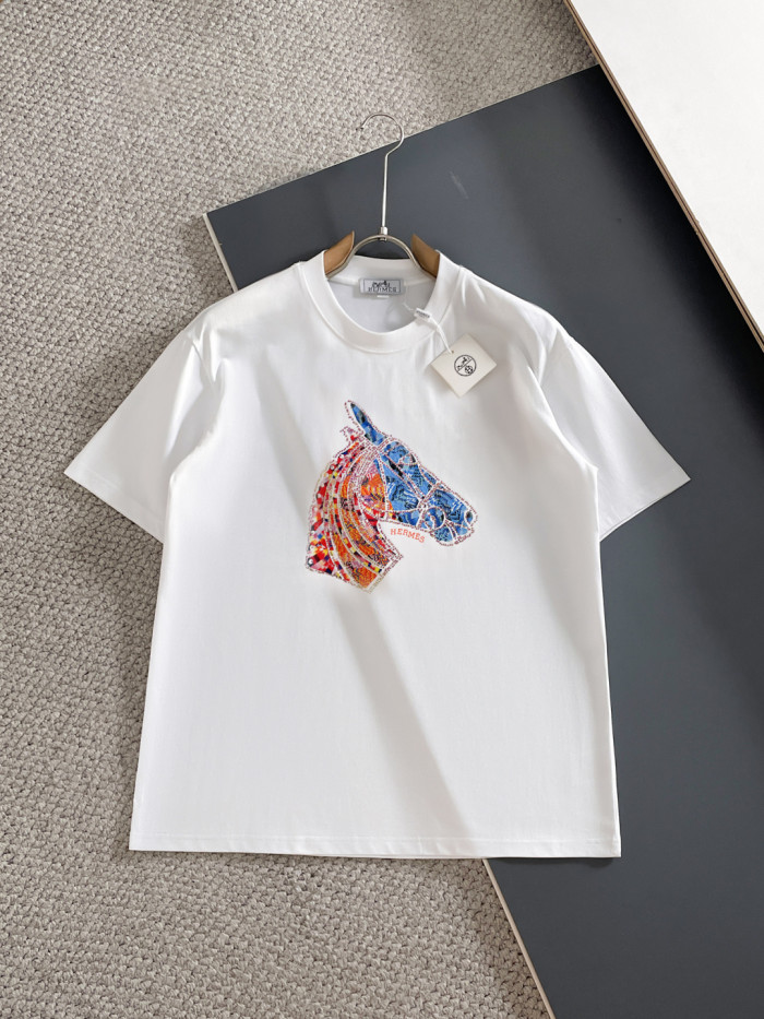 ★超人気 エルメス 偽物通販 2026SS半袖クルーネックTシャツ