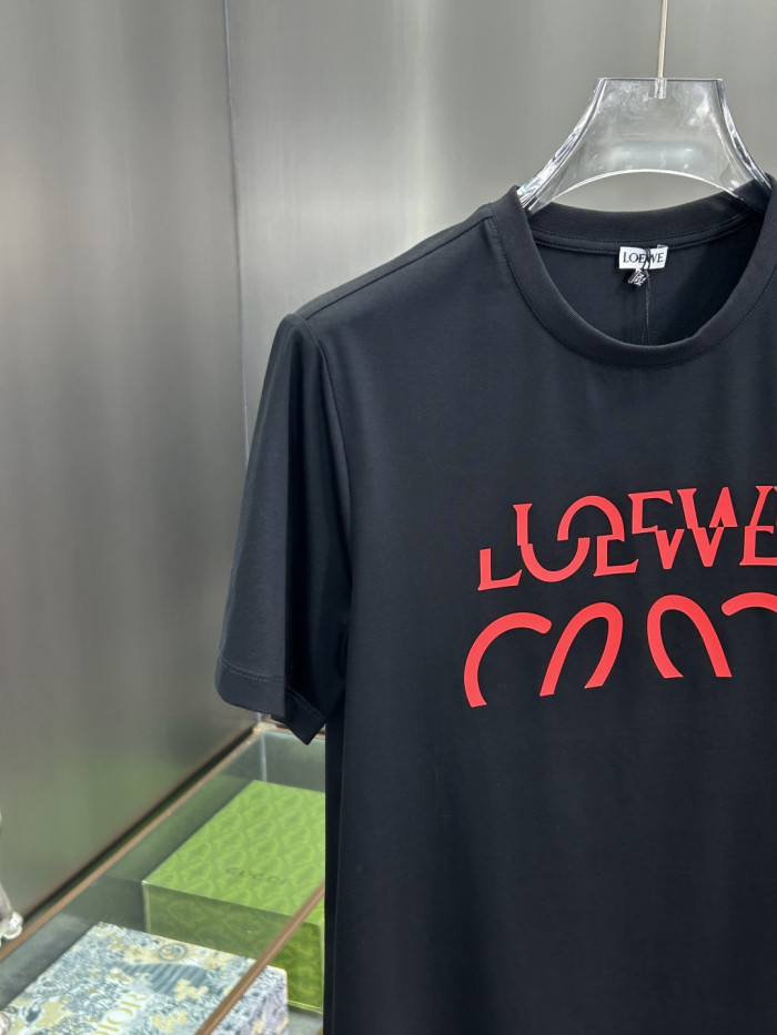 追跡付 ロエベ 激安偽物 の2026SSSプリントクルーネック半袖Tシャツ