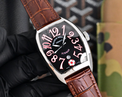累積売上総額第１位！ フランクミュラー-FranckMuller 激安通販 の全自動機械コア両面カーフメンズ腕時計
