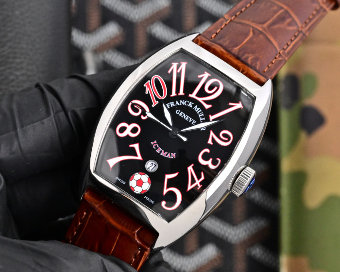 累積売上総額第１位！ フランクミュラー-FranckMuller 激安通販 の全自動機械コア両面カーフメンズ腕時計