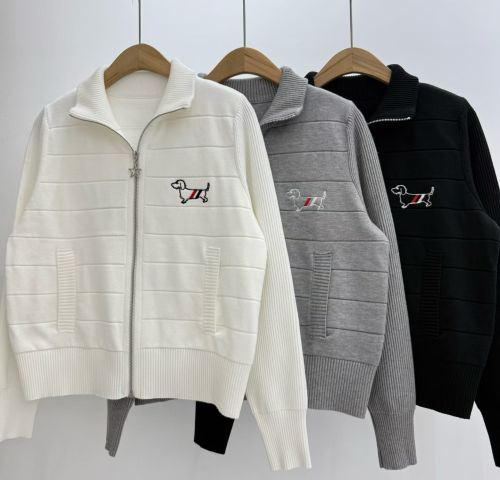 追跡付 トムブラウン 偽物通販 の2026SS 刺繍ジッパーニットカーディガン3色