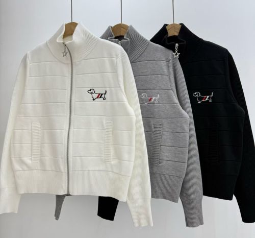 追跡付 トムブラウン 偽物通販 の2026SS 刺繍ジッパーニットカーディガン3色