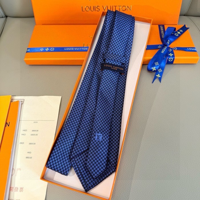 追跡付 ルイヴィトン 激安偽物 2026SS LVチェックのネクタイ