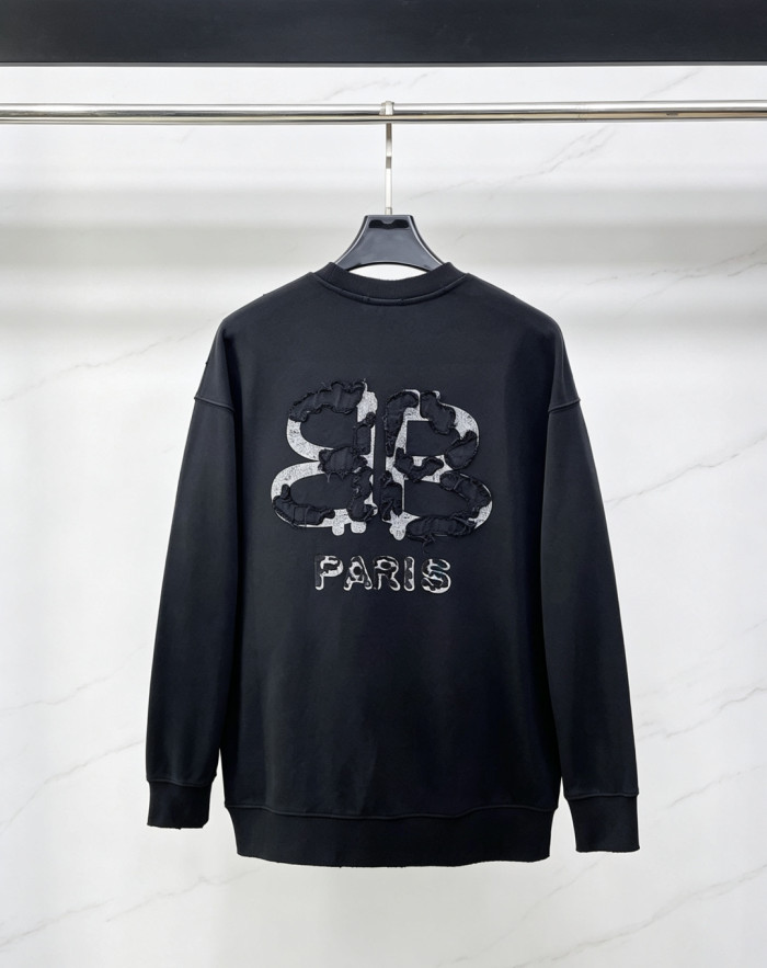 【限定】 バレンシアガ 激安偽物 2026SS 刺繍ラウンドネックの衛衣