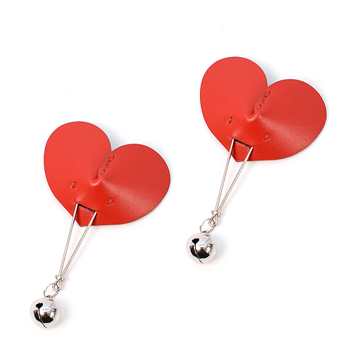 Adjustable Nipple Clamps with Genuine Leather Heart Shaped 2 Colors