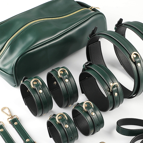 Pure Green BDSM Bondage Set with Storege Bag (7 Piece)