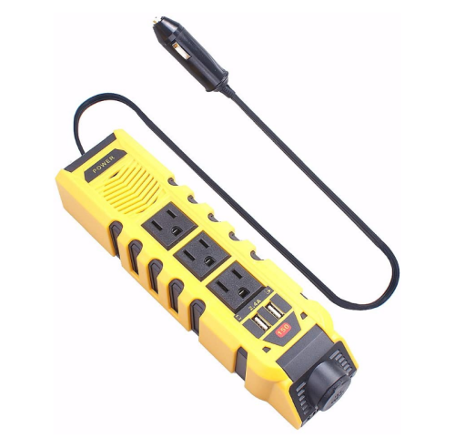 Car power inverter DC 12V to AC 110V with dual USB ports 4.2A high-speed charger and cigarette lighter adapter