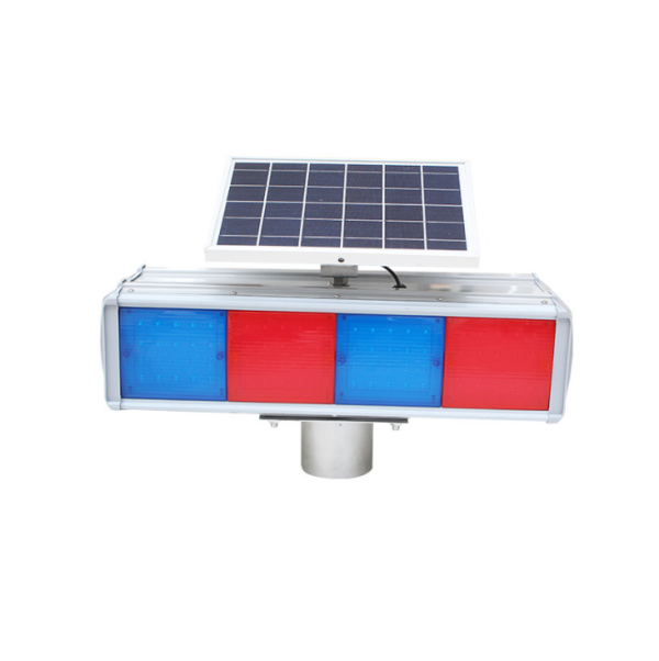 solar panel traffic flashing light on four-sideSolar flash lamp integrated split construction signal lamp traffic safety warning lamp red and blue barrier lamp