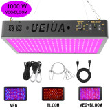 1000W Led Grow Lights for Grow Tent Indoor Plants, Enhanced Full Spectrum with Samsung LM301 Diodes, Smart Control Grow Lamp with Auto ON/Off Timing Functions, Red/IR/UV 100pcs LEDs - HearGrow(US ONLY)