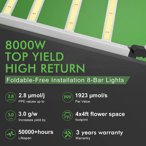 800W Osrams Diode 2968PCS LED Grow Light 5x5ft Full Spectrum Commercial Growing Vertical Farming Light Detachable Dimmable Daisy Chain 2.8 umol/J