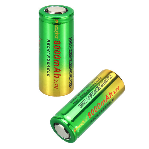 2PCS/SET 2X 26650 Battery Batteries 8000mAh 3.7V Li-ion Rechargeable Batteries With 2-Slot 26650 USB Charger UK Stock