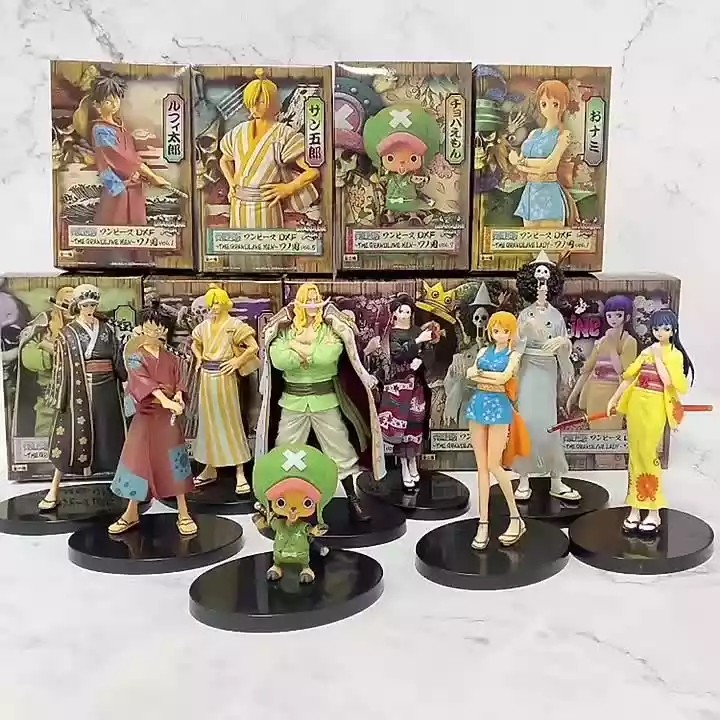 12 Style DXF One Pieces Action Figures Luffy Luo Zoro Chopper Sanji Nami Usopp Anime Figure Toys for Decoration