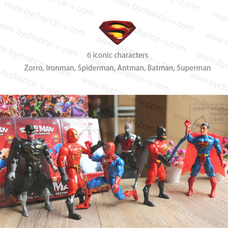 inexpensive gift for boys popular hot toy superheroes spiderman ironman super man bat man Zorro action figure toys with light