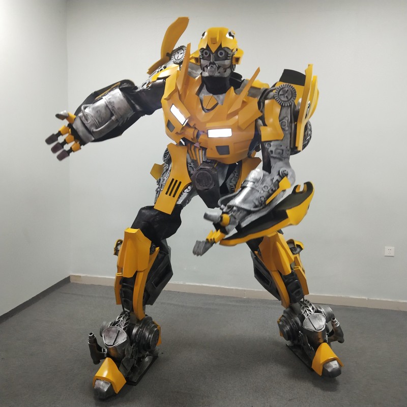 Transformers Toys Current Realistic Custom Mascot Large Outdoor Yellow Robot Walking Clothes