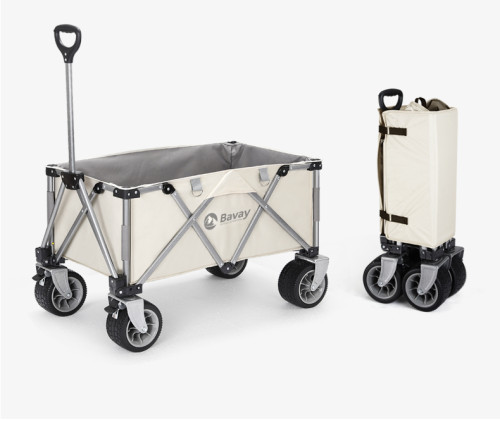 Camping Pull Cart Folding Camping Small Trolley Shopping Cart Light Folding Simple Pull Rod Cart