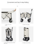 Camping Pull Cart Folding Camping Small Trolley Shopping Cart Light Folding Simple Pull Rod Cart