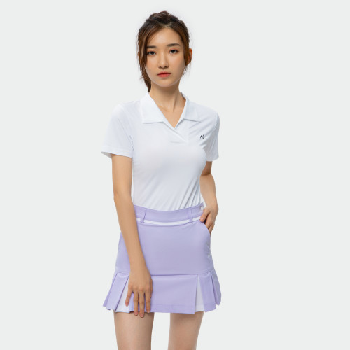 NETLS Golf White Buttonless Short Sleeves