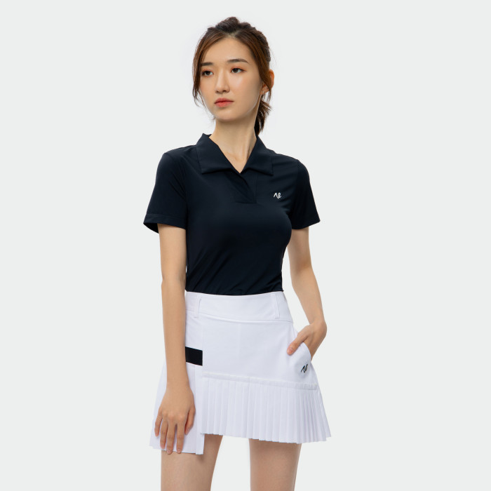 NETLS Golf Black Buttonless Short Sleeves