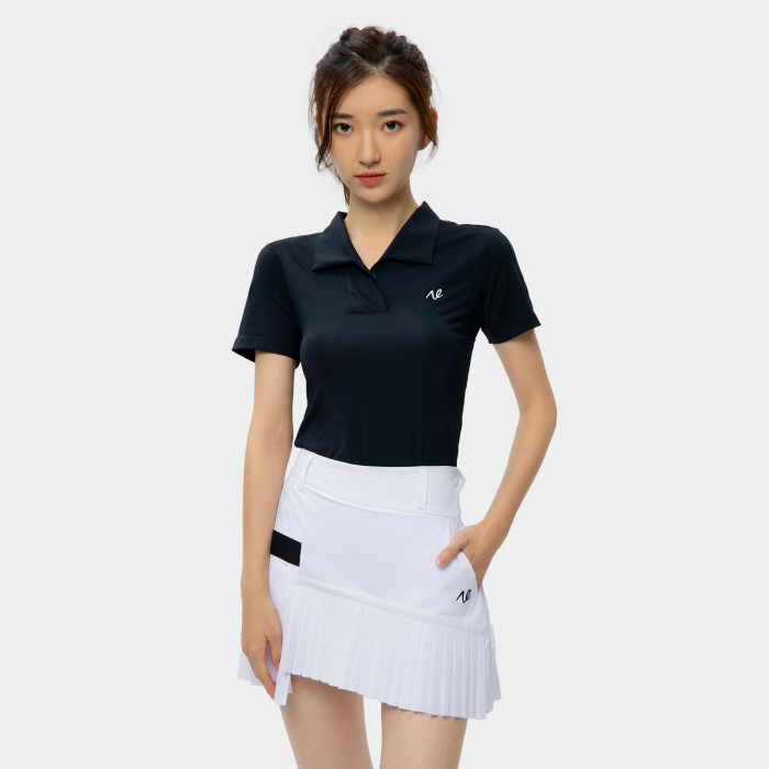 NETLS Golf Black Buttonless Short Sleeves