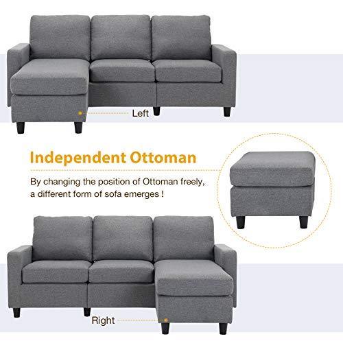 Honbay Reversible Sectional Couch, Honbay L Shape Couch Bed Sofa Reversible Sleeper