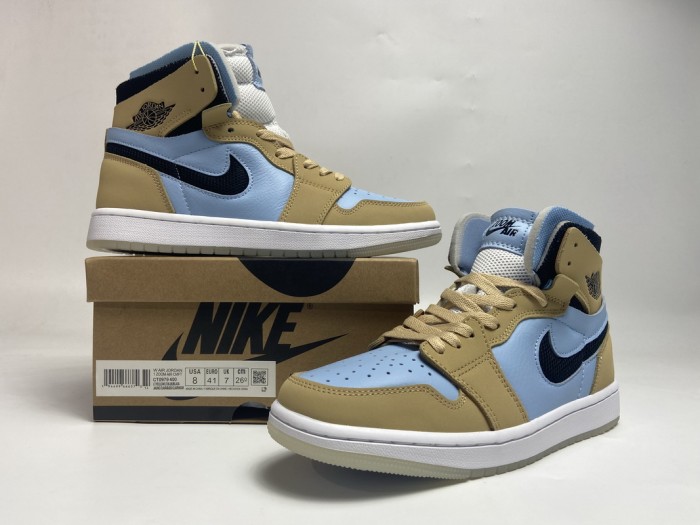 LJR Air Jordan 1 Zoom CMFT Sesame/Psychic Blue CT0979-400