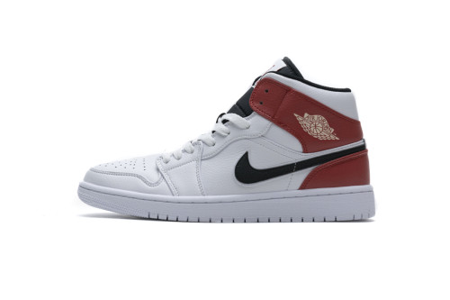 LJR Air Jordan 1 Mid White Black Gym Red 554724-116