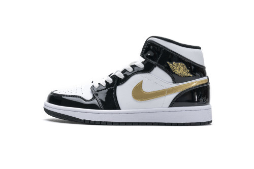 LJR Air Jordan 1 Mid Gold Patent Leather 852542-007