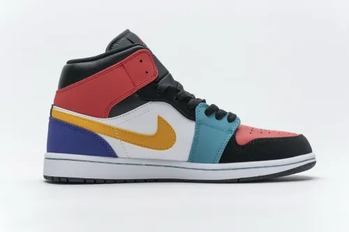 LJR Air Jordan 1 Mid White Red Multi 554724-125