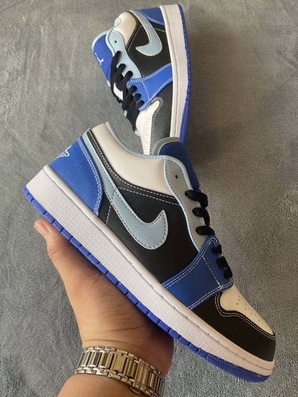 LJR Air Jordan 1 Low White Blue Black DH0206-400