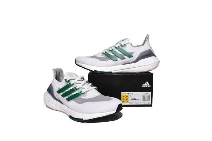 LJR adidas Ultra Boost 2021 White and Sub Green FZ2326