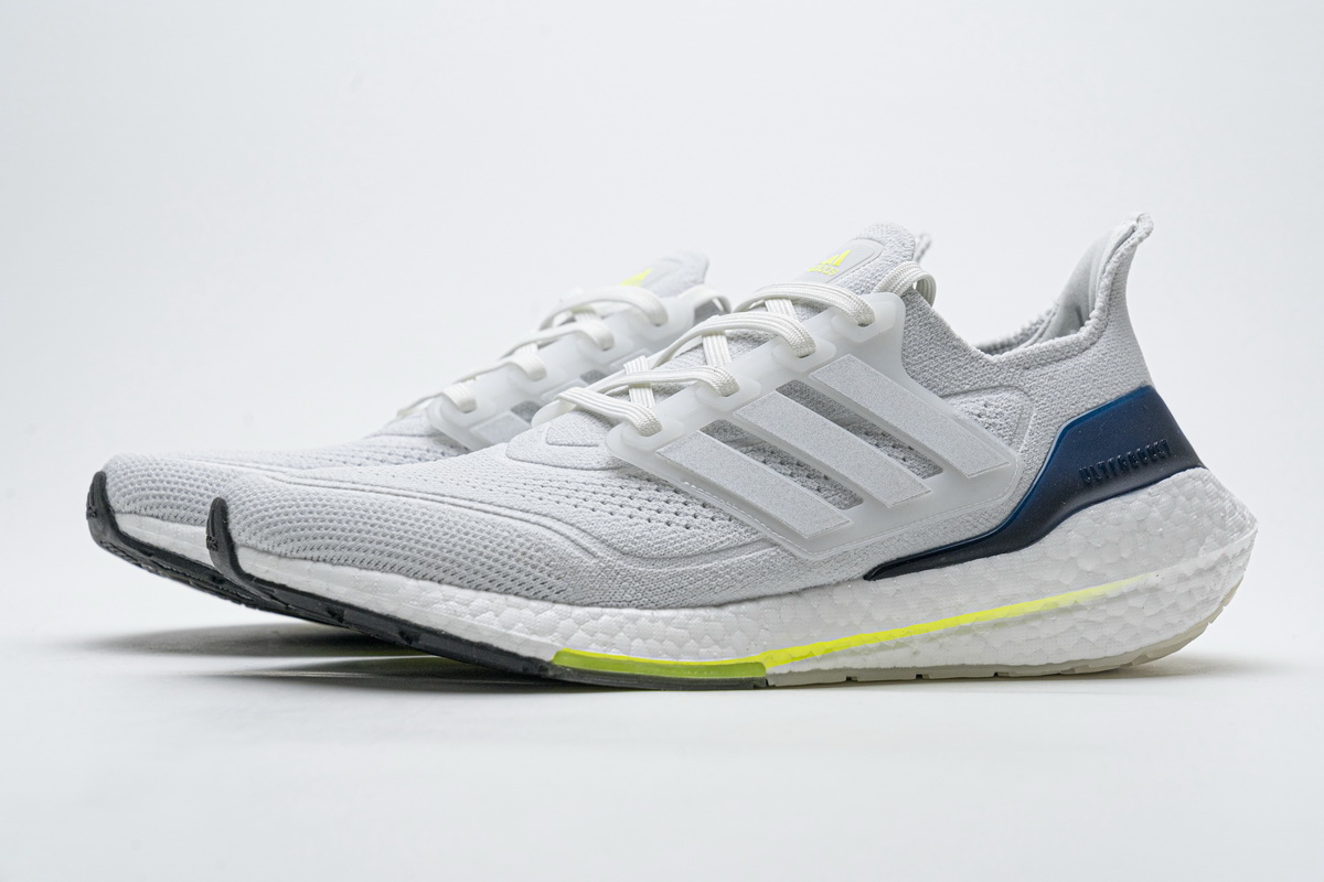 LJR adidas Ultra Boost 2021 White Blue FY0371 - Jdfoot.co