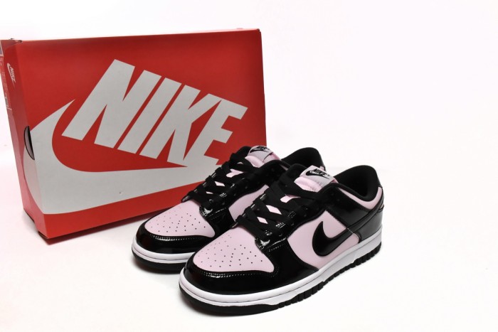 LJR Nike Dunk Low Pink Black Patent DJ9955-600