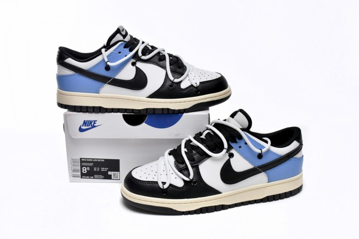 LJR Nike Dunk Low Strap Black and White Blue DD1391-100
