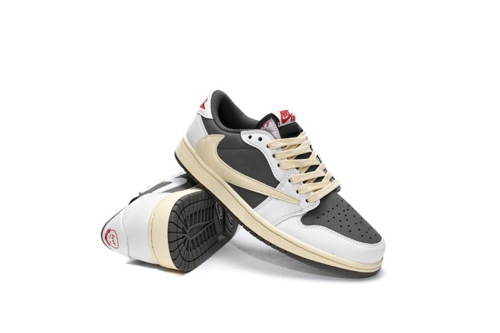 LJR Travis Scott x Air Jordan 1 Low White BrownBarb DM7866-162