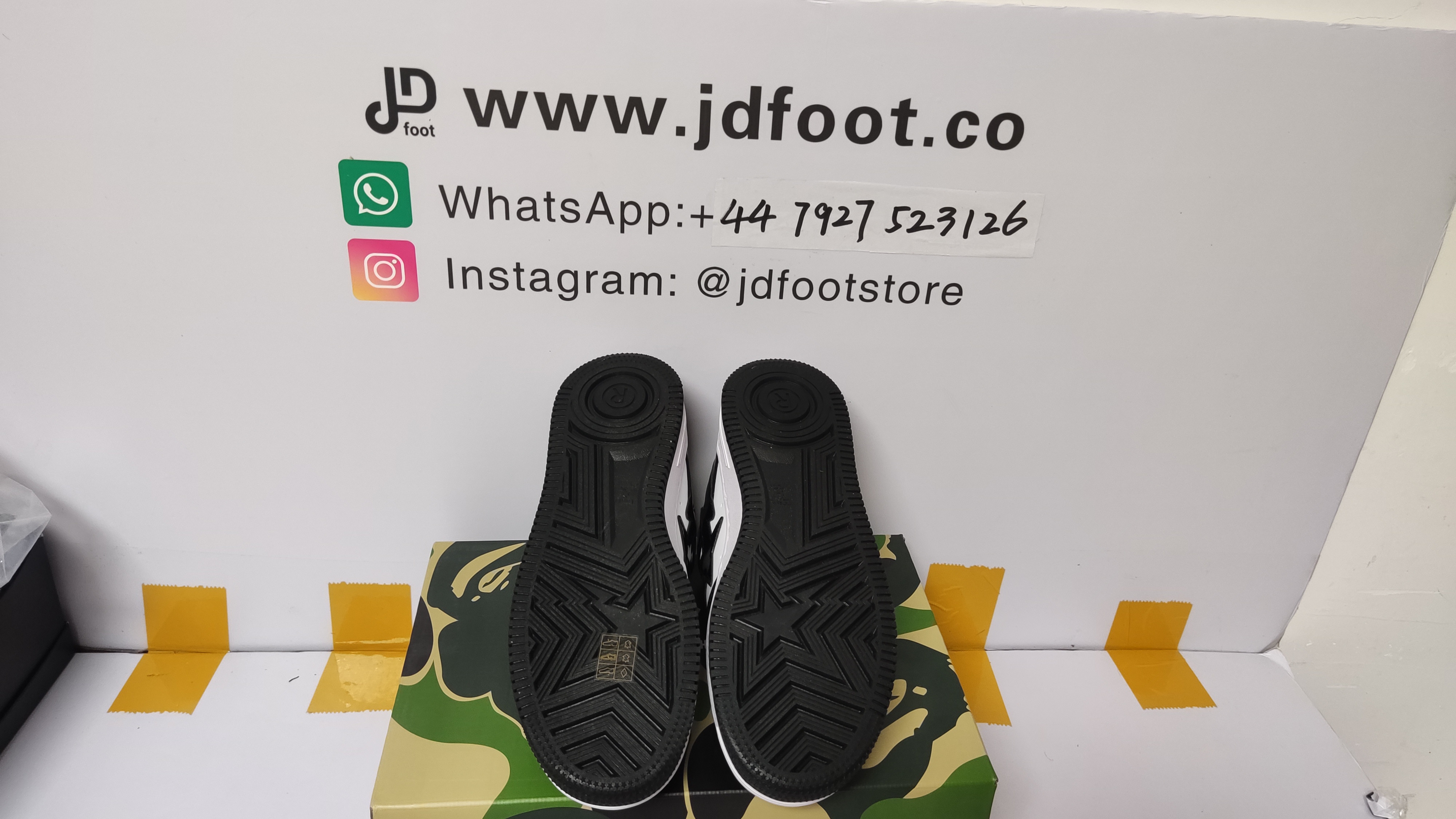 QC Picture Replica Bape Sk8 Sta Low Black White From Jdfoot