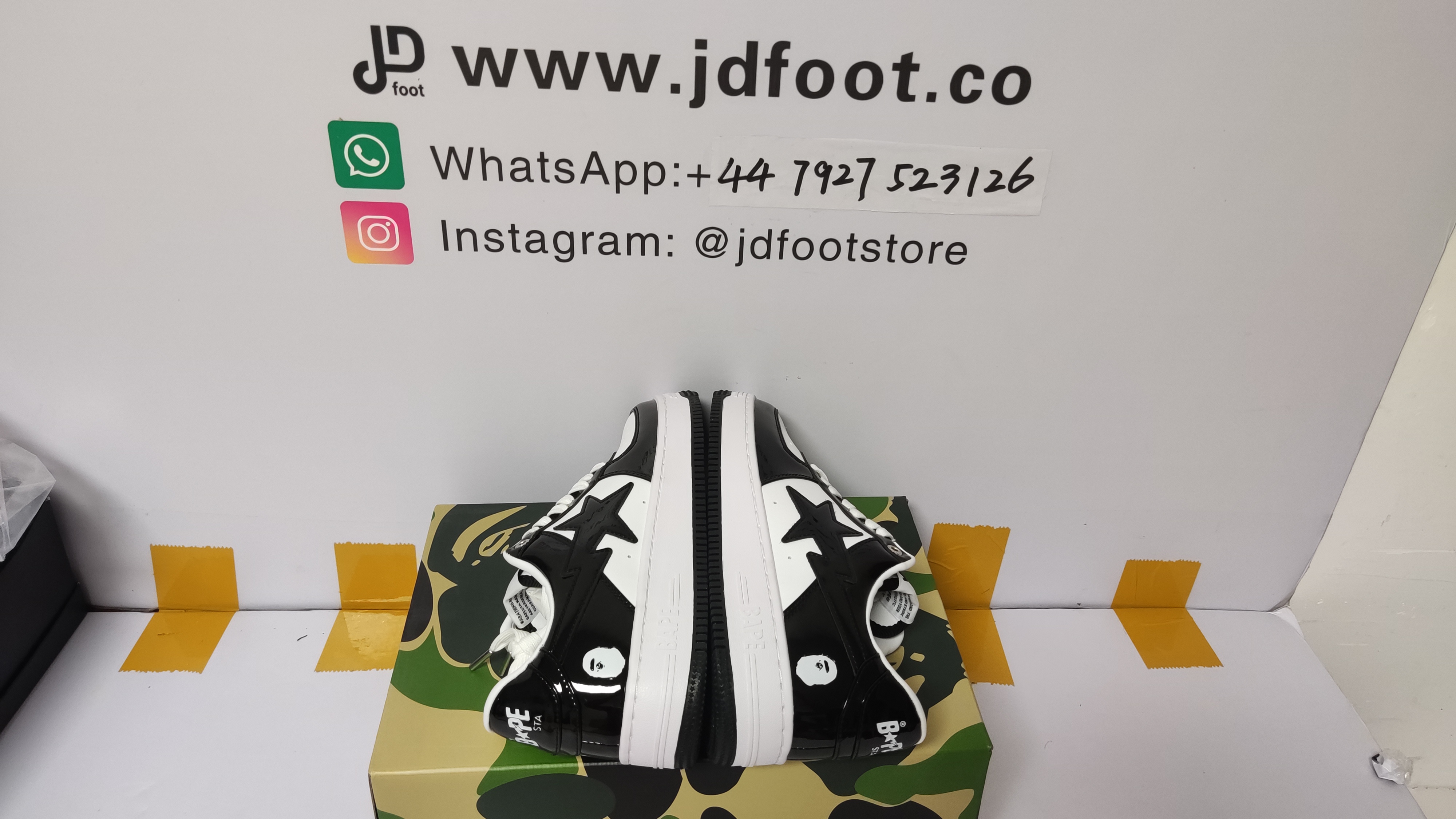 QC Picture Replica Bape Sk8 Sta Low Black White From Jdfoot