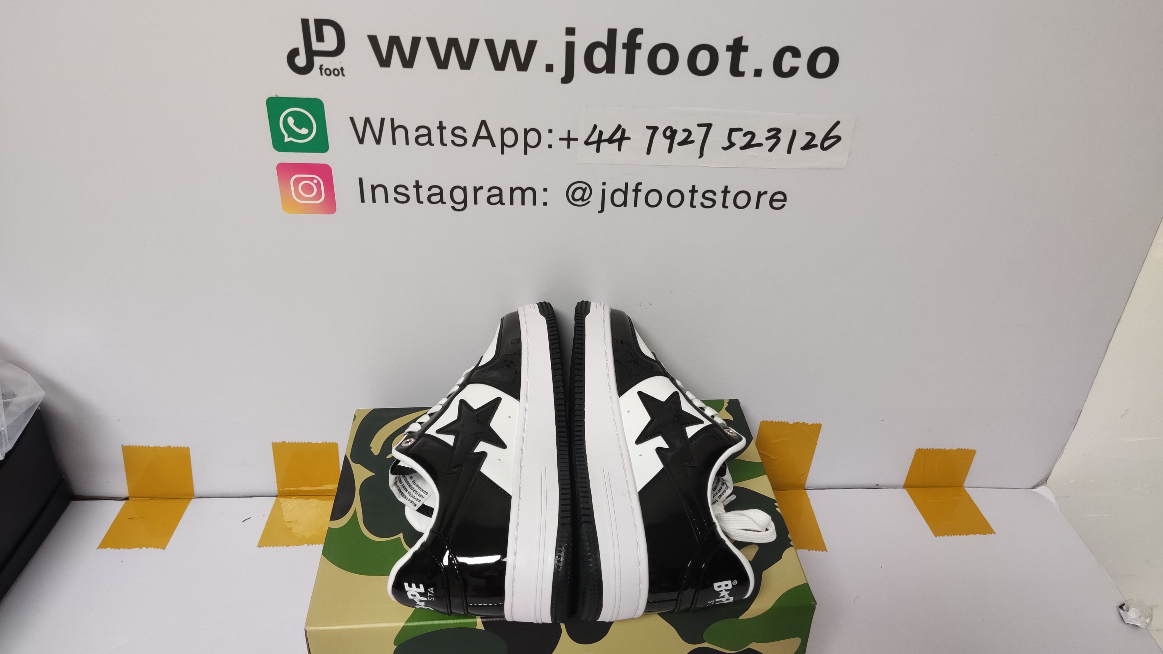 QC Picture Replica Bape Sk8 Sta Low Black White From Jdfoot