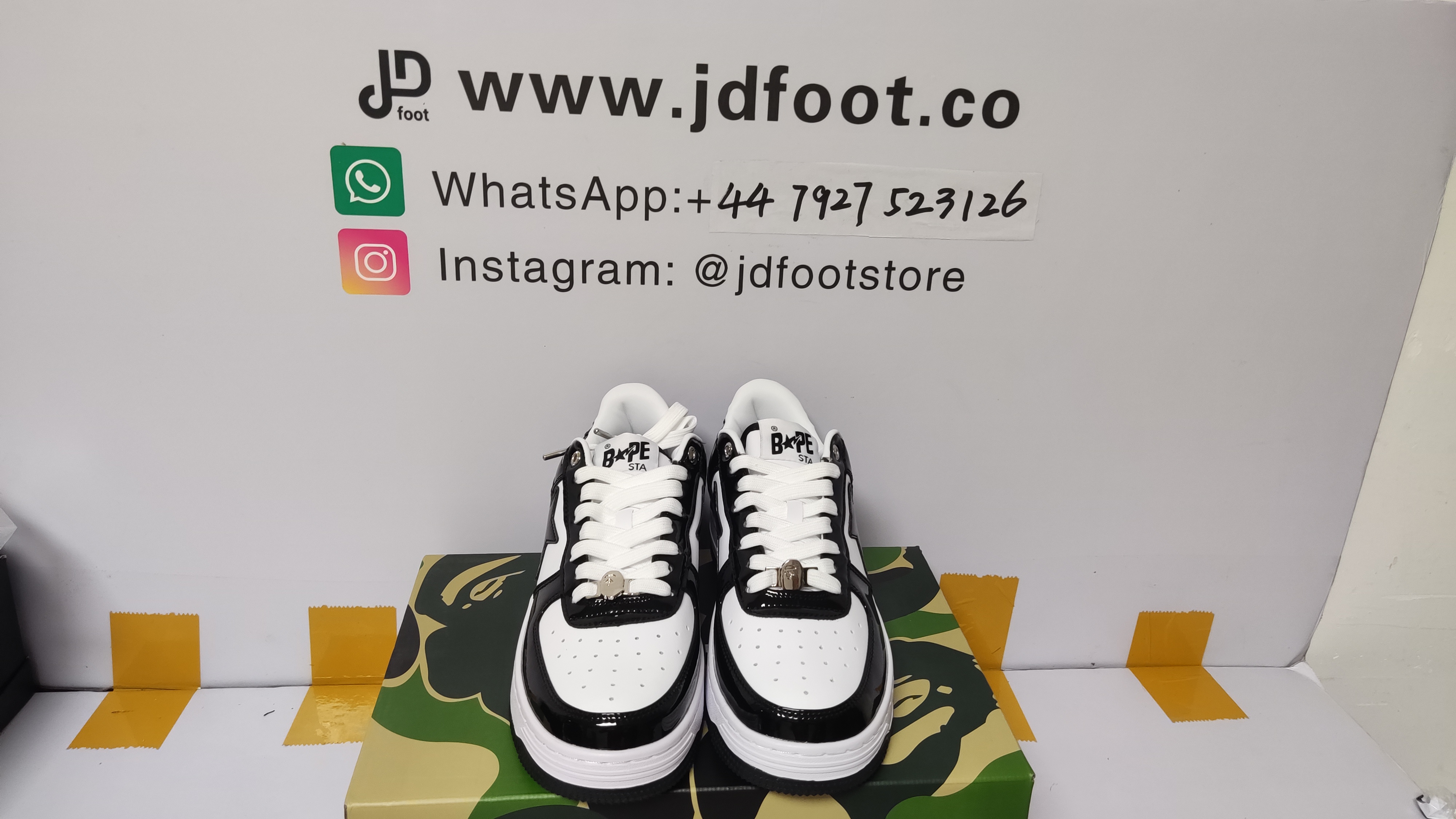 QC Picture Replica Bape Sk8 Sta Low Black White From Jdfoot