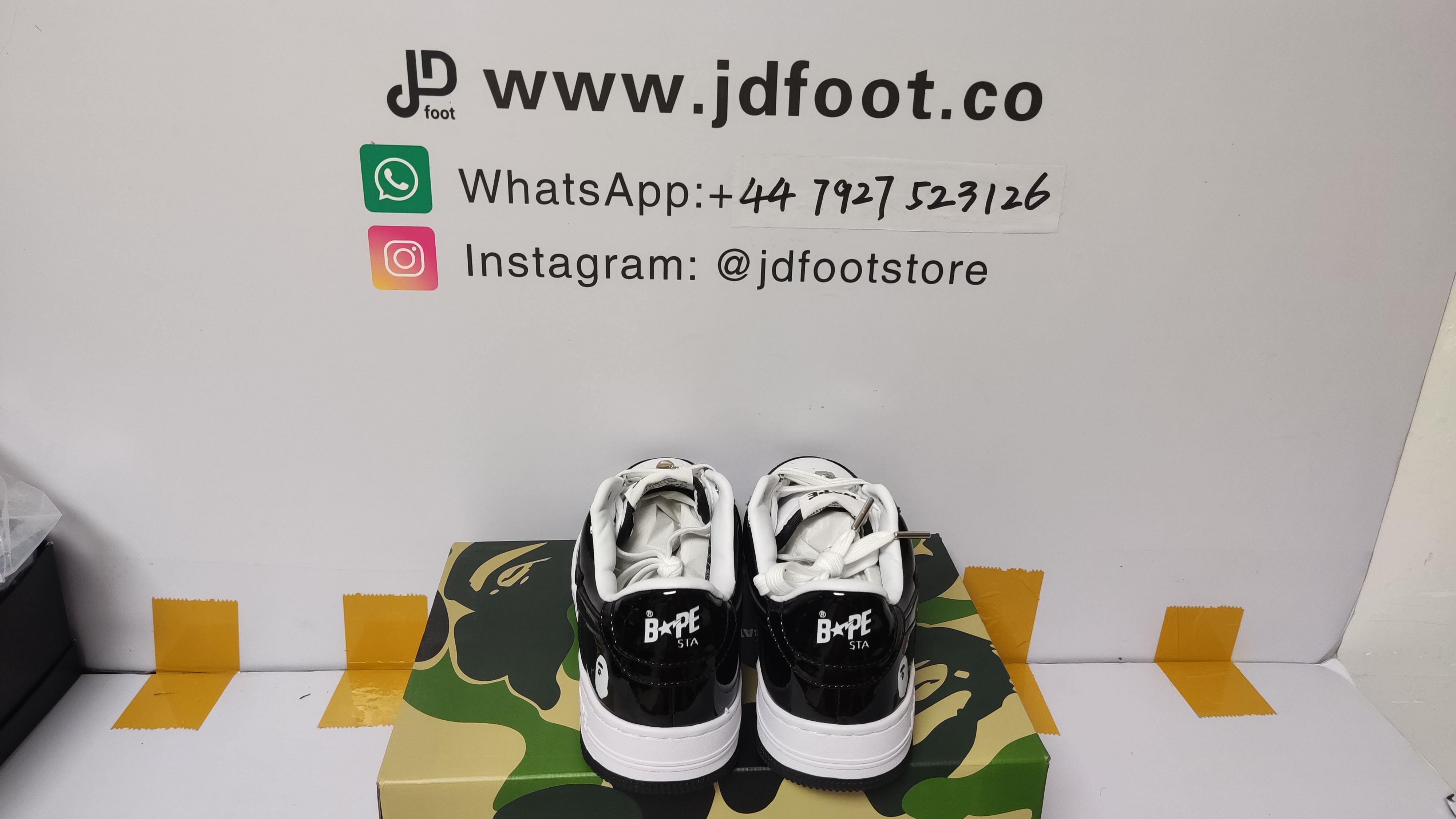 QC Picture Replica Bape Sk8 Sta Low Black White From Jdfoot