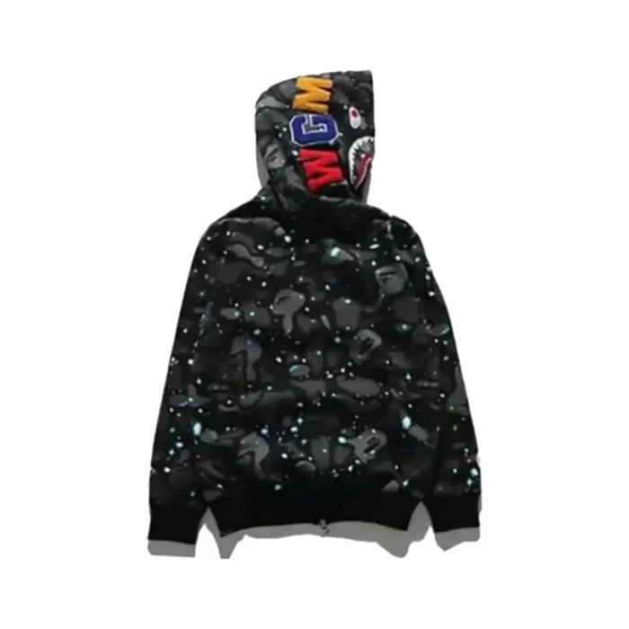 Bape x adidas sb shark hoodie black hot sale