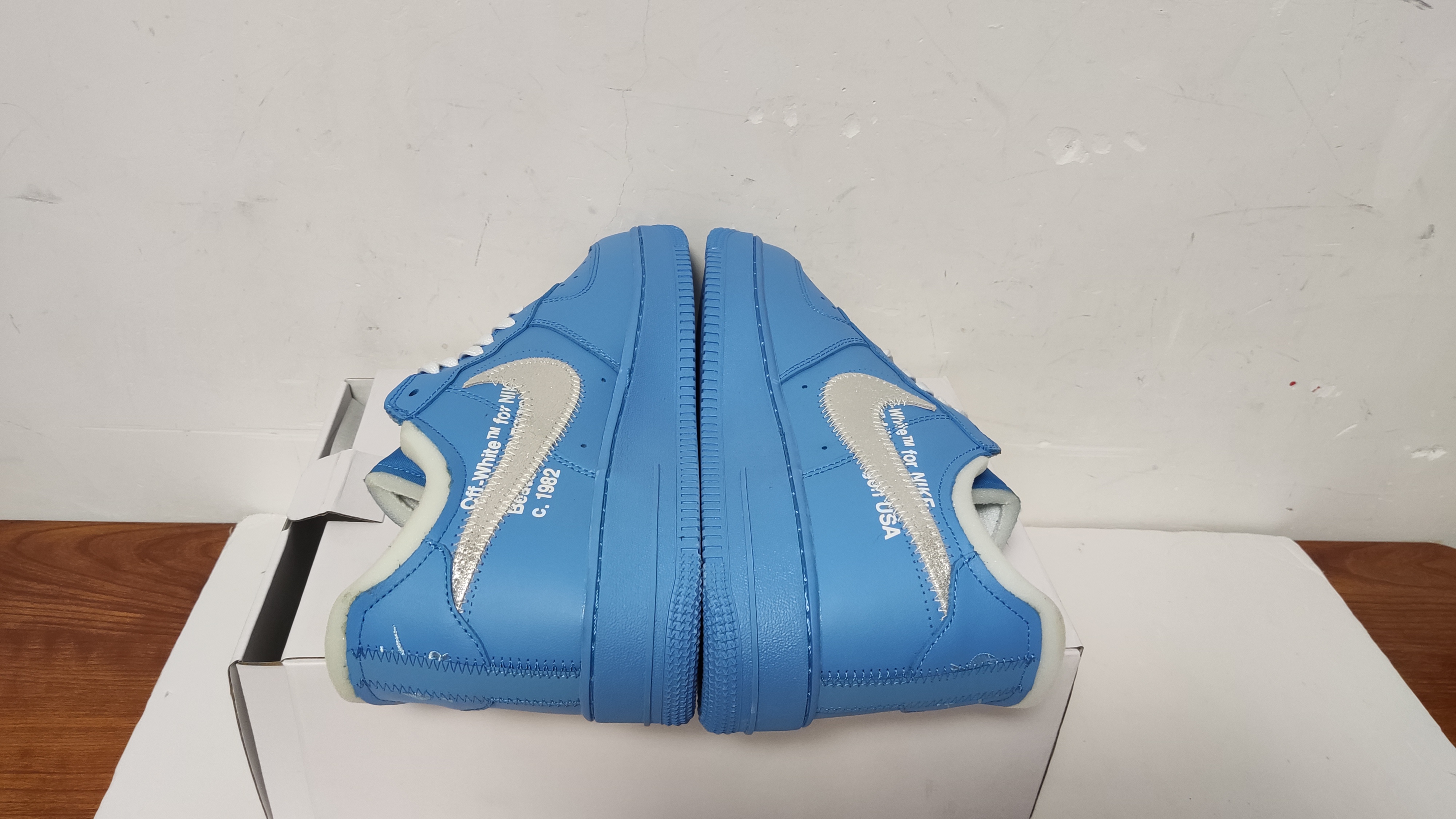 QC Picture Replica Air Force 1 Low Off-White MCA University Blue From Jdfoot