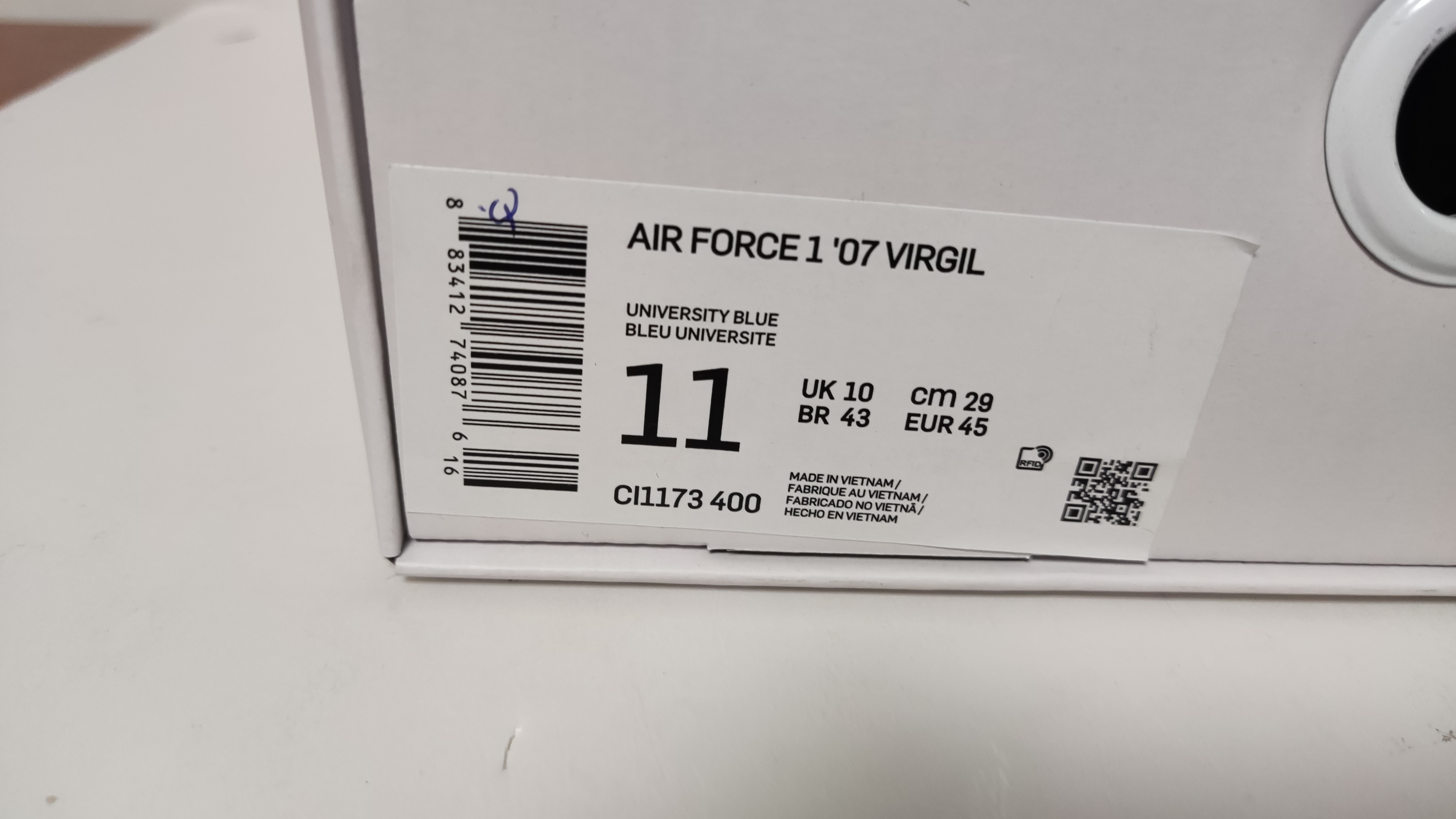 QC Picture Replica Air Force 1 Low Off-White MCA University Blue From Jdfoot