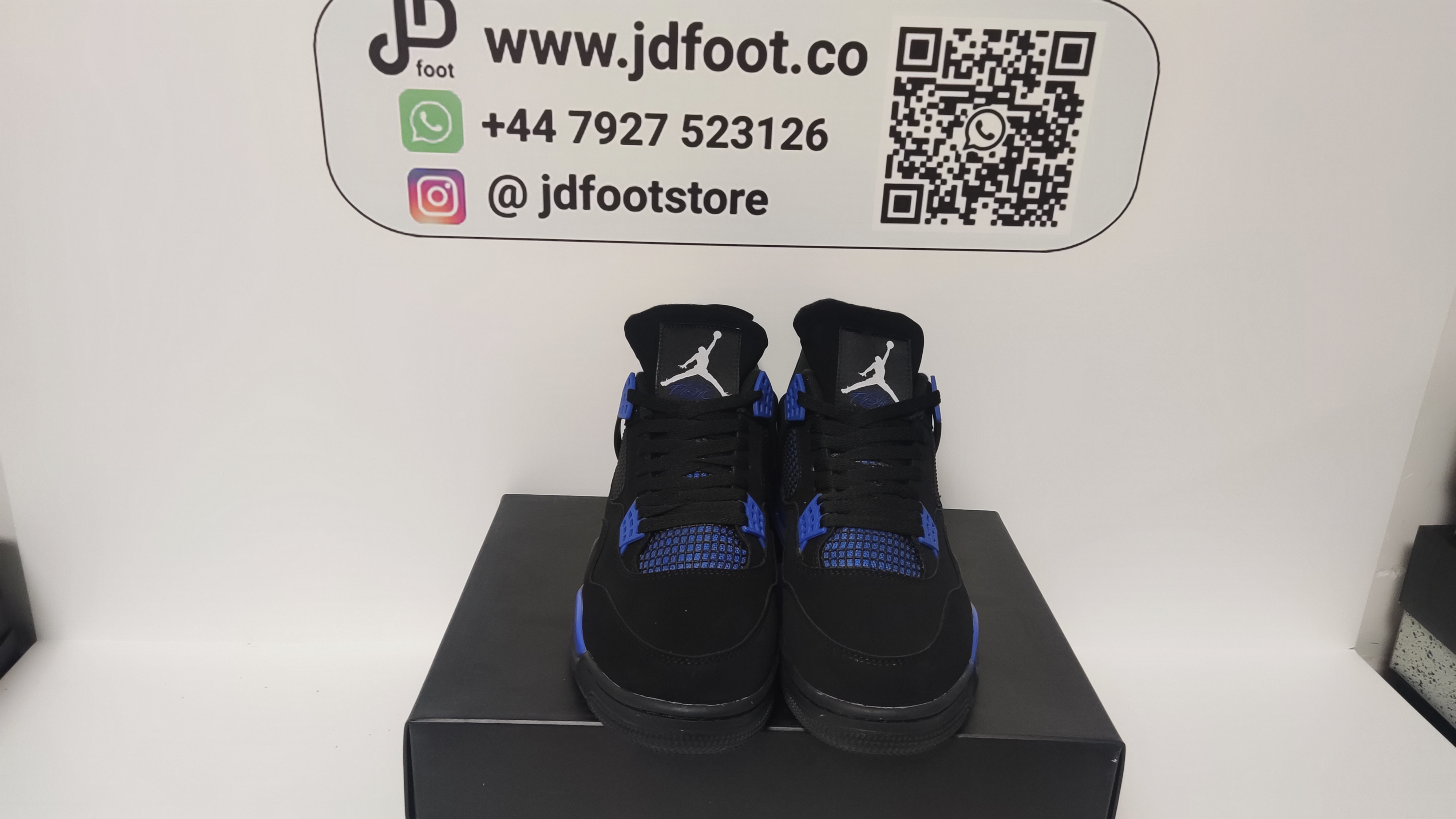 QC Picture Replica Jordan 4 Retro Black Blue From Jdfoot