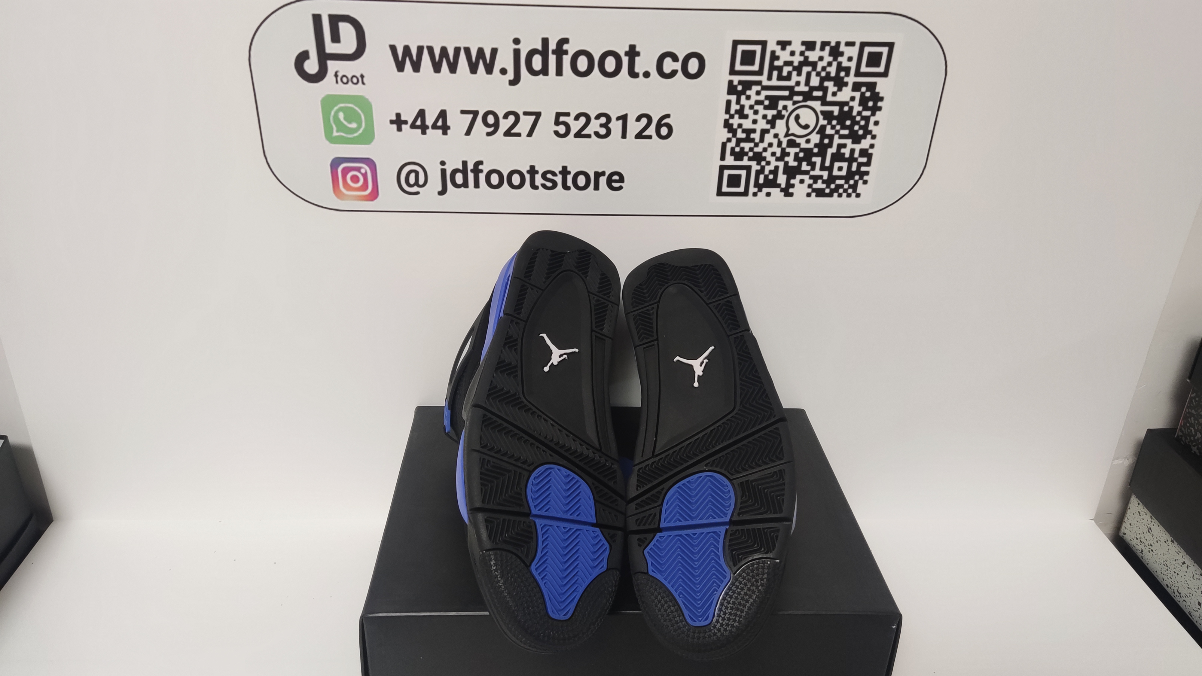 QC Picture Replica Jordan 4 Retro Black Blue From Jdfoot