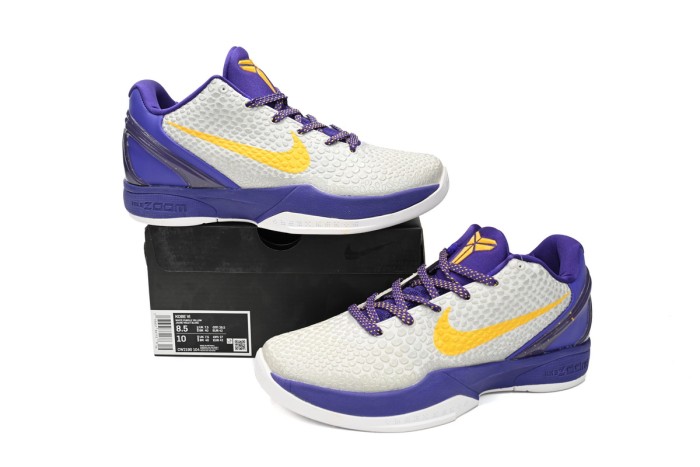 LJR Nike Zoom Kobe VI White Purple Yellow CW2190-104
