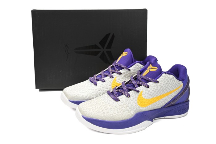 LJR Nike Zoom Kobe VI White Purple Yellow CW2190-104