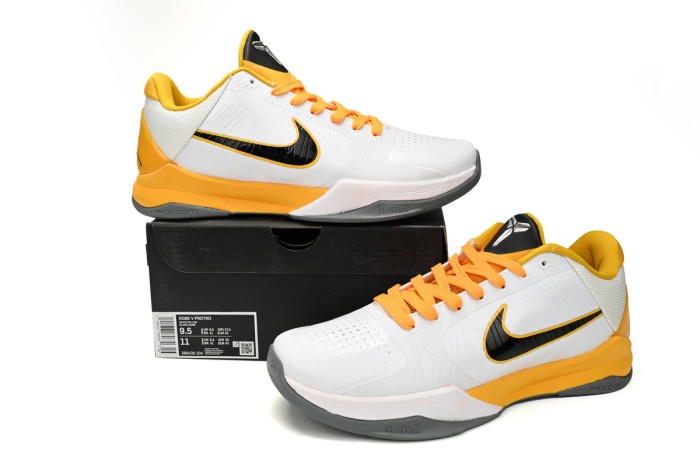 LJR Nike Zoom Kobe 5 V X White Black Yellow 386430-104
