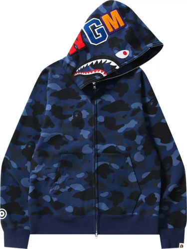 BAPE Color Camo Shark Full Zip Hoodie Navy